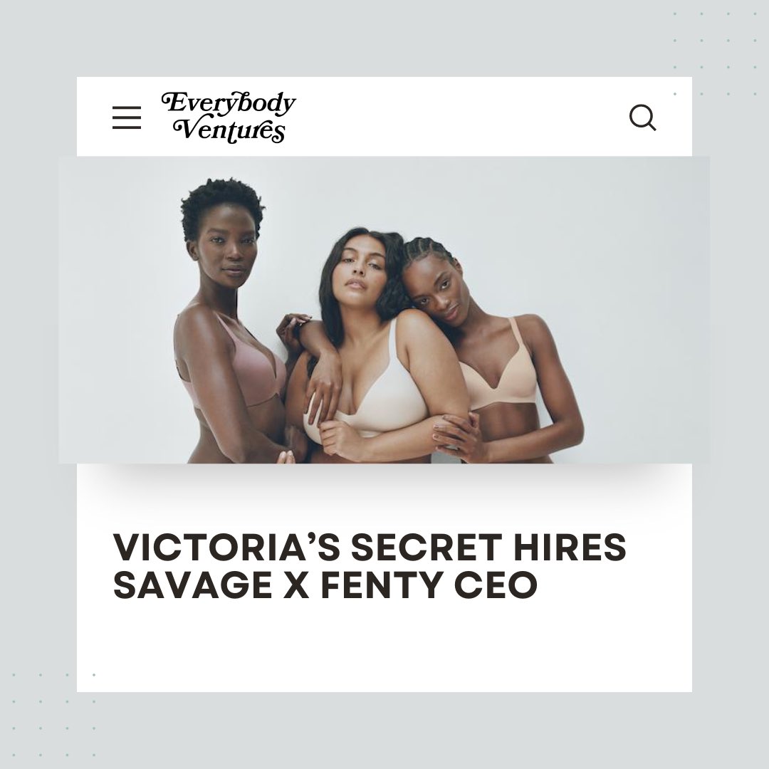 everybodyvc's tweet photo. Victoria's Secret has appointed Hillary Super, formerly of Savage X Fenty, as its new CEO. She will take over from Martin Waters on September 9. Her experience at Savage X Fenty, may help Victoria's Secret revamp its image and appeal to a younger demographic. https://t.co/eBVn6mvkmn