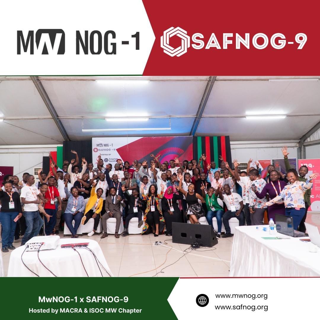 LibreQoS's tweet photo. A big Thank You to @blongwe for bringing #LibreQoS to #Africa 🇲🇼 for the very first time, with @ISOC_Foundation,
Malawi Network Operations Group @MalawiNog and
Lilongwe Open Neutral Exchange Point - #LIONEX.
#SAFNOG #MwNOG #ConnectingAfrica #ConnectingMalawi #SAFNOG9 #MwNOG1 https://t.co/B9xvrhB6i1