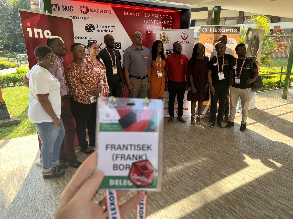 LibreQoS's tweet photo. A big Thank You to @blongwe for bringing #LibreQoS to #Africa 🇲🇼 for the very first time, with @ISOC_Foundation,
Malawi Network Operations Group @MalawiNog and
Lilongwe Open Neutral Exchange Point - #LIONEX.
#SAFNOG #MwNOG #ConnectingAfrica #ConnectingMalawi #SAFNOG9 #MwNOG1 https://t.co/B9xvrhB6i1