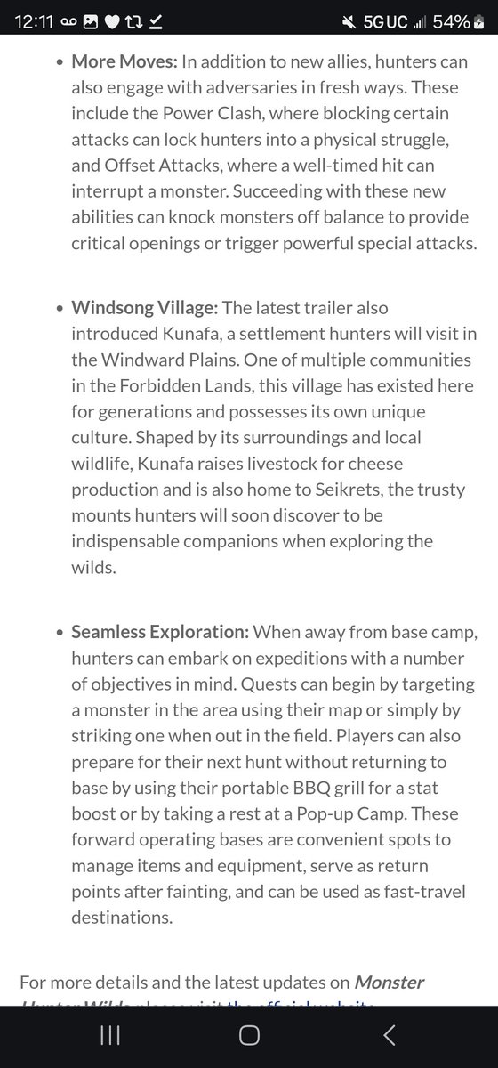 MHKogath's tweet image. Press release for today's #MonsterHunter Wilds trailer from Gamescom. Some good information here. 👀