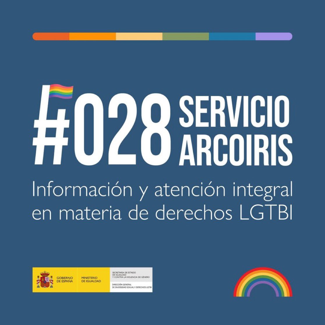 ☎️ El 028 es el teléfono de atención LGTBI+. Es gratuito y funciona 24/7.

🏳️‍🌈 Desde su puesta en funcionamiento se han atendido 9.486 llamadas

🏳️‍🌈 2 de cada 10 consultas se producen tras algún episodio de violencia

➕ Info: bit.ly/3Mdz5yf