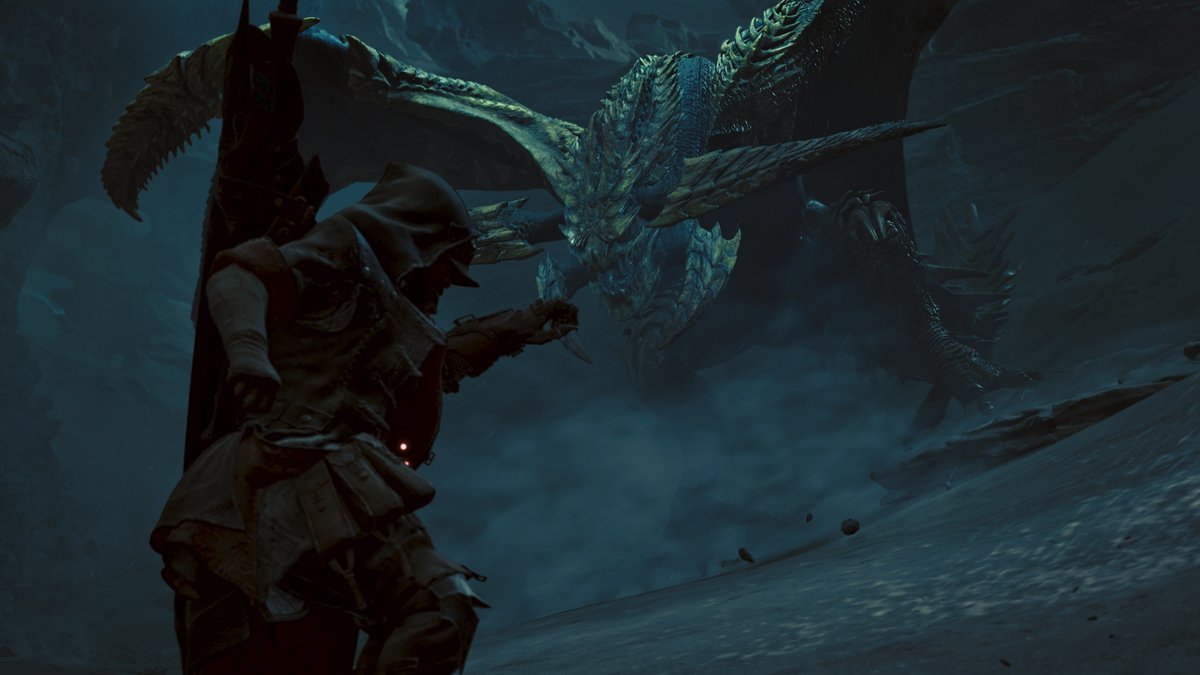 MH_Wilds's tweet photo. 「隔ての砂原」の生態系の頂点に君臨するモンスター
それぞれのフィールドの生態系の頂点に君臨する捕食者が登場する。

【レ・ダウ】
隔ての砂原、その生態系の"頂点"に君臨する飛竜種。
大規模な落雷を伴う砂嵐に適応しており、目撃例も同気候時のものが多い。
高い帯電能力で増幅された放電攻撃は極めて危険。
「煌雷竜(こうらいりゅう)」とも呼ばれる。

https://t.co/ou2YPjJ6zi
#モンハンワイルズ #MHWs #MHWilds