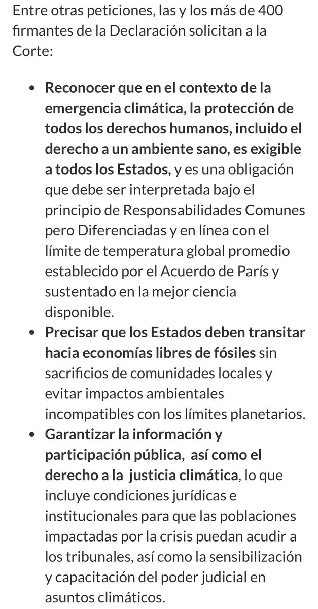 1️⃣En la #EmergenciaClimatica la garantía de los #DerechosHumanos es exigible a todos los Estados
2️⃣La #transiciónenergética debe ser respetuosa de los derechos humanos y compatible con los #límitesplanetarios
3️⃣Garantizar los estándares del #AcuerdodeEscazu en toda la región