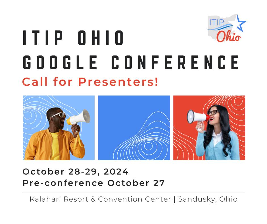 itipohio's tweet image. We can&apos;t wait to see all of the awesome presentation proposals for #ITIP24! The call for proposals closes September 5 - so head over to itipohio.org and submit yours before it&apos;s too late!! #ITIP24 #OhioEdTech