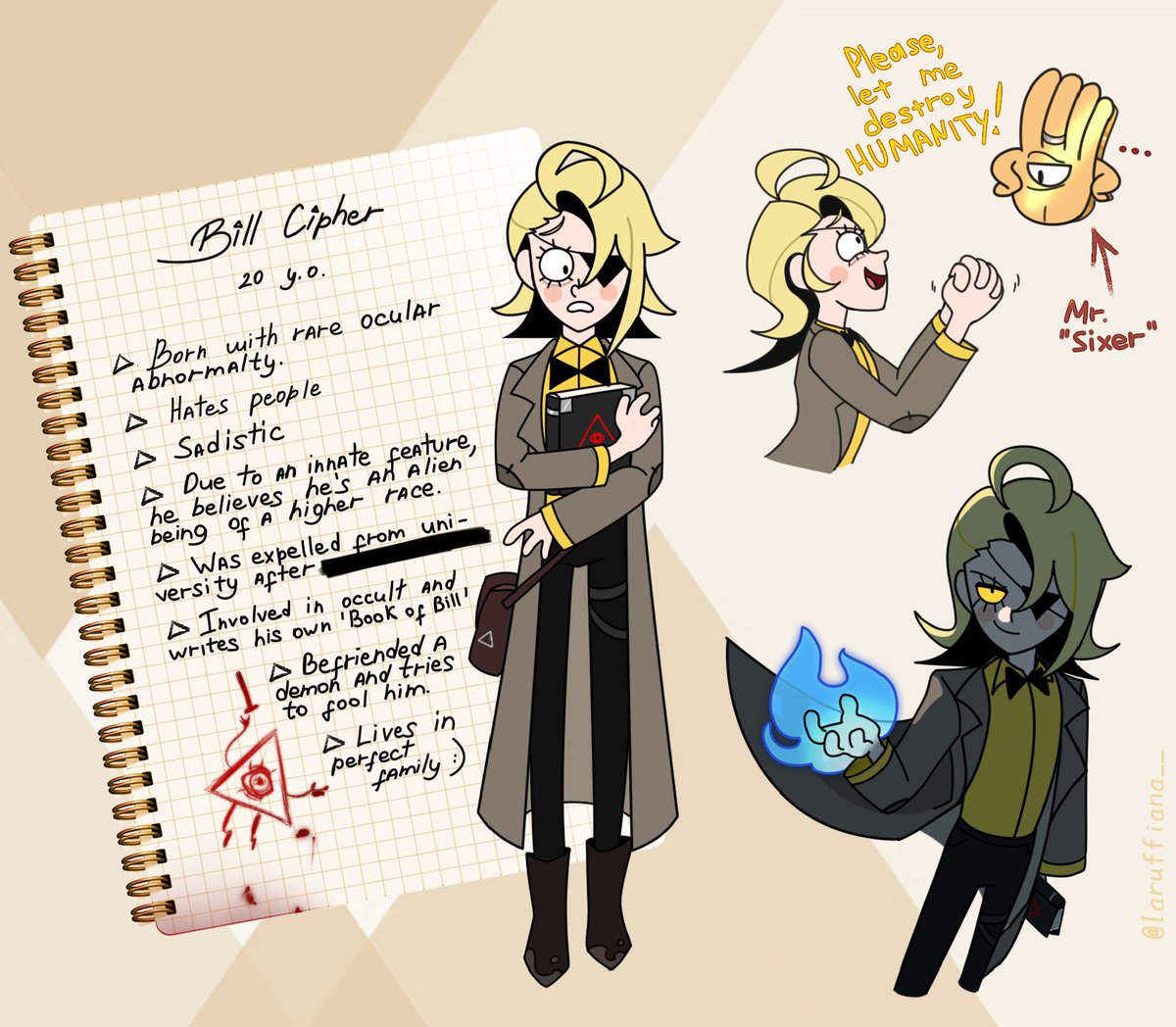 laruffiana__'s tweet photo. billford reverse!AU where bill is edgy scientist and ford is a nerdy genius-demon 🤓

.
.
#GravityFalls #bookofbill #BillCipher #billford #gravityfallsfanart https://t.co/knU00oNb9d