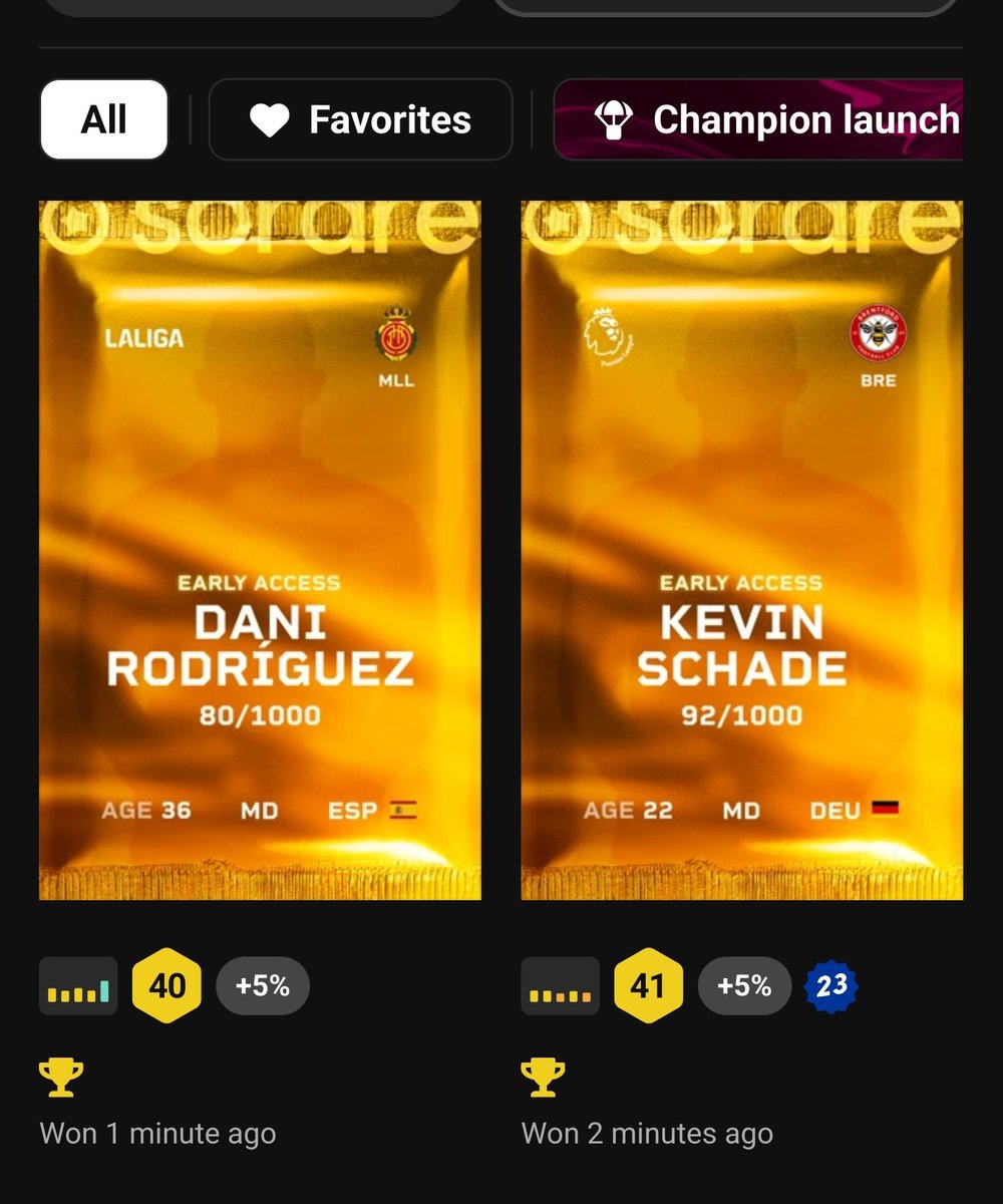 SorareArian's tweet photo. #Giveaway 
I Want to Giveaway these two bad boys I won this week to celebrate the new season in #Sorare
Conditions
1- Like and Repost ♻️
2- Follow me
3- Comment your Sorare Username
Winners will be announced on August 24th 
If you don't have any #Sorare Account use my code on bio https://t.co/hwc4u9cALc