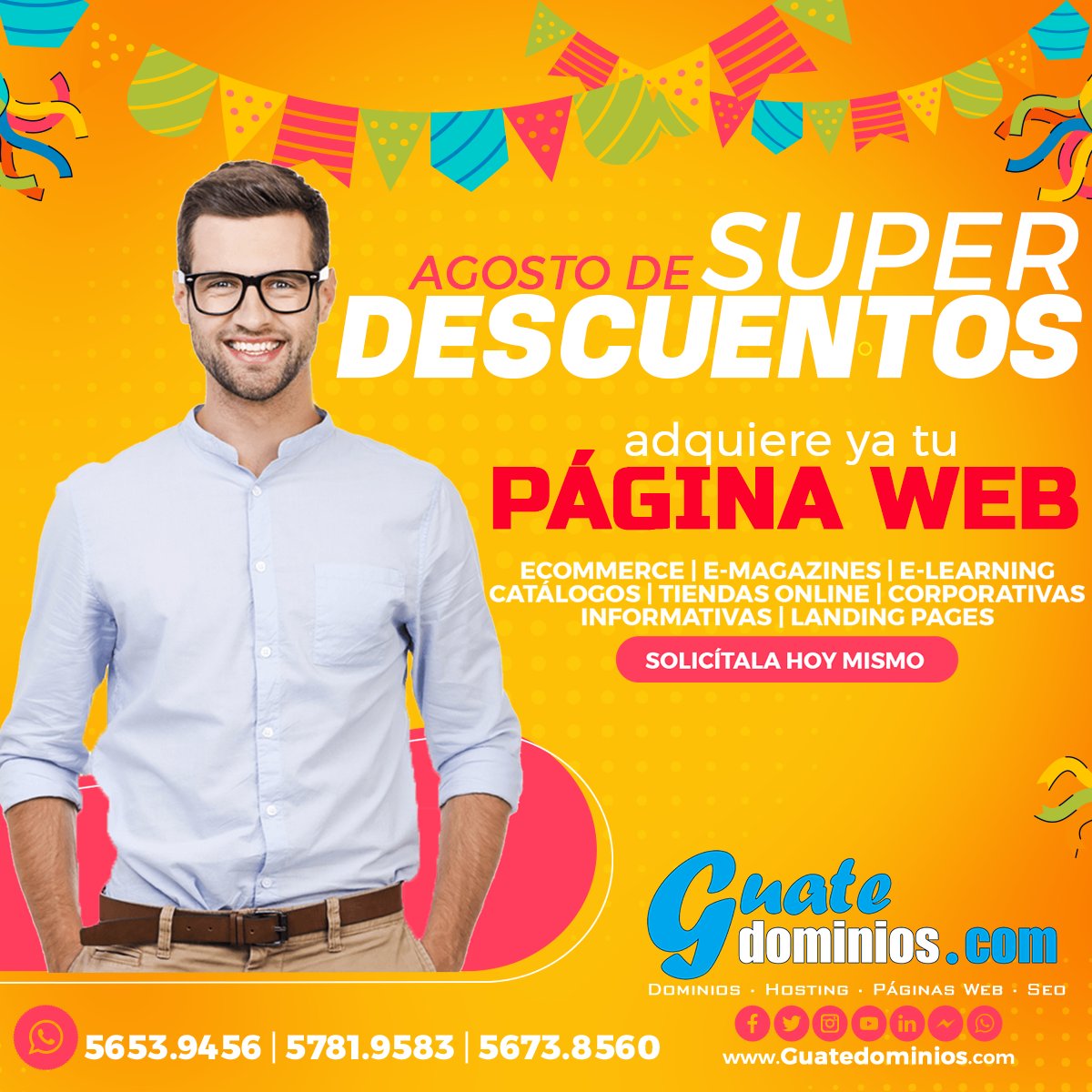 Agosto de super descuentos en páginas web!