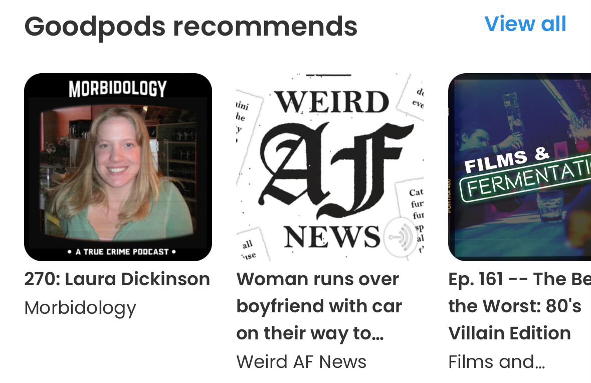 The biggest thank you ever to <a href="/GoodpodsHQ/">Goodpods</a> for recommending my little show ❤️🎙️