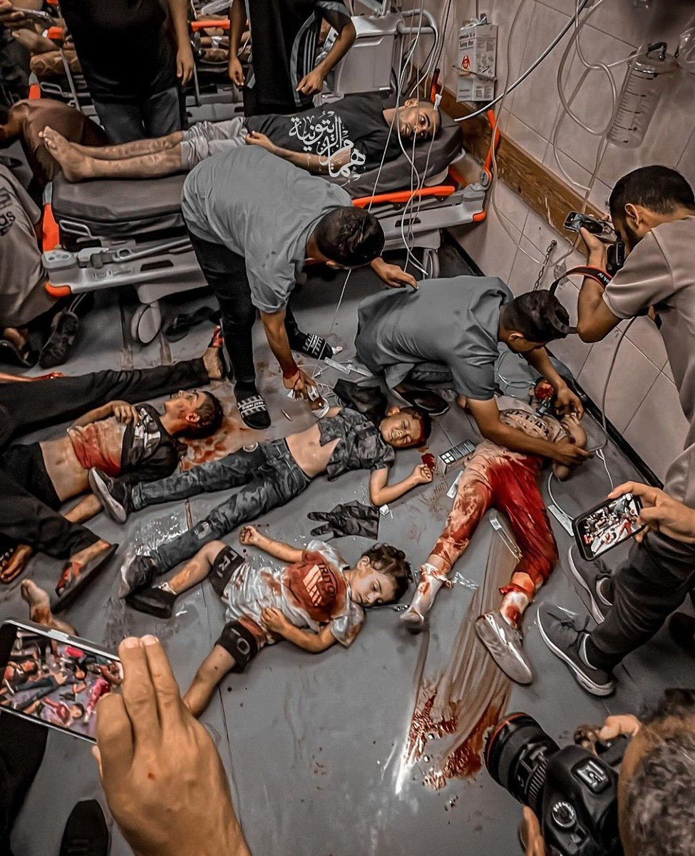 The Israeli army committed two new massacres in Gaza today. It attacked with indiscriminate artillery bombardment another school that sheltered displaced Palestinians ( Mustafa Hafez school) and the crowded main market in Deir Albalah killing tens of civilians including many