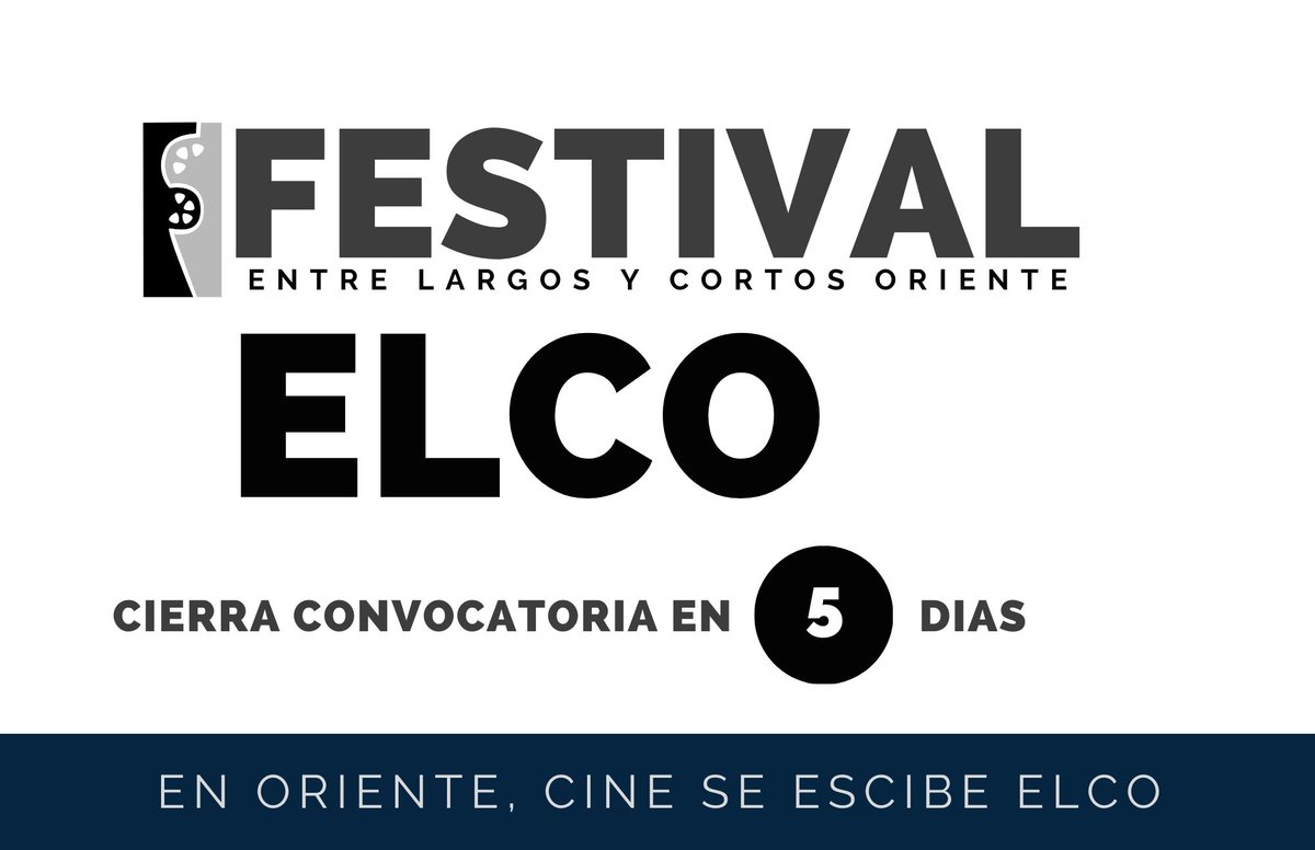Solo quedan 5 días para que cierre la convocatoria del festival ELCO 2024, Son 12 años exhibiendo cine venezolano en el oriente. Aquí te dejamos el link de nuestra pagina web con las bases y la planilla de inscripción-    sites.google.com/view/festival-…