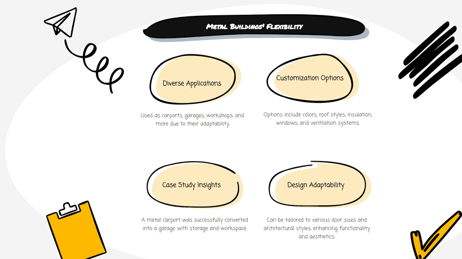 FirstCarports's tweet image. Discover these incredibly adaptable structures! 🏗️ Perfect for commercial or personal use, they offer unmatched versatility and convenience. Enjoy a space that easily adjusts to your needs, providing both strength 💪 and flexibility! 🌟
 #VersatileSpaces #AdaptiveDesign