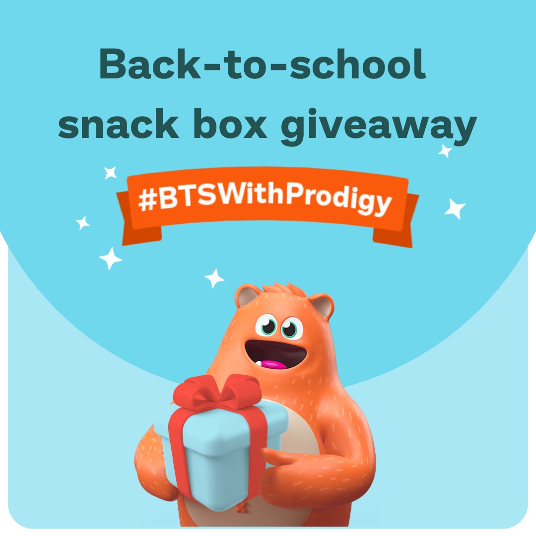 #BTSWithProdigy continues 🎁 Win a #snackbox for your students filled with favorites like animal crackers, Goldfish, fruit snacks &amp; more 🤩 To enter:

🍫  Follow @prodigygame
🍿  RT this post
🍬  Tag a teacher friend &amp; comment your fave snack

Ends Sun Aug 25 11:59pm EST.