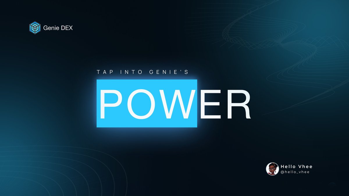 hello_vhee's tweet photo. Your next trade could be a game-changer with @GenieDEX! ๐
Here's how the Genie is redefining trading in the world of Cryptocurrency with its unique and ground-breaking features:
#GenieDEX #Cryptotrading #Cryptorevolution
๐งต 1/6 https://t.co/kVy1iFrhsj