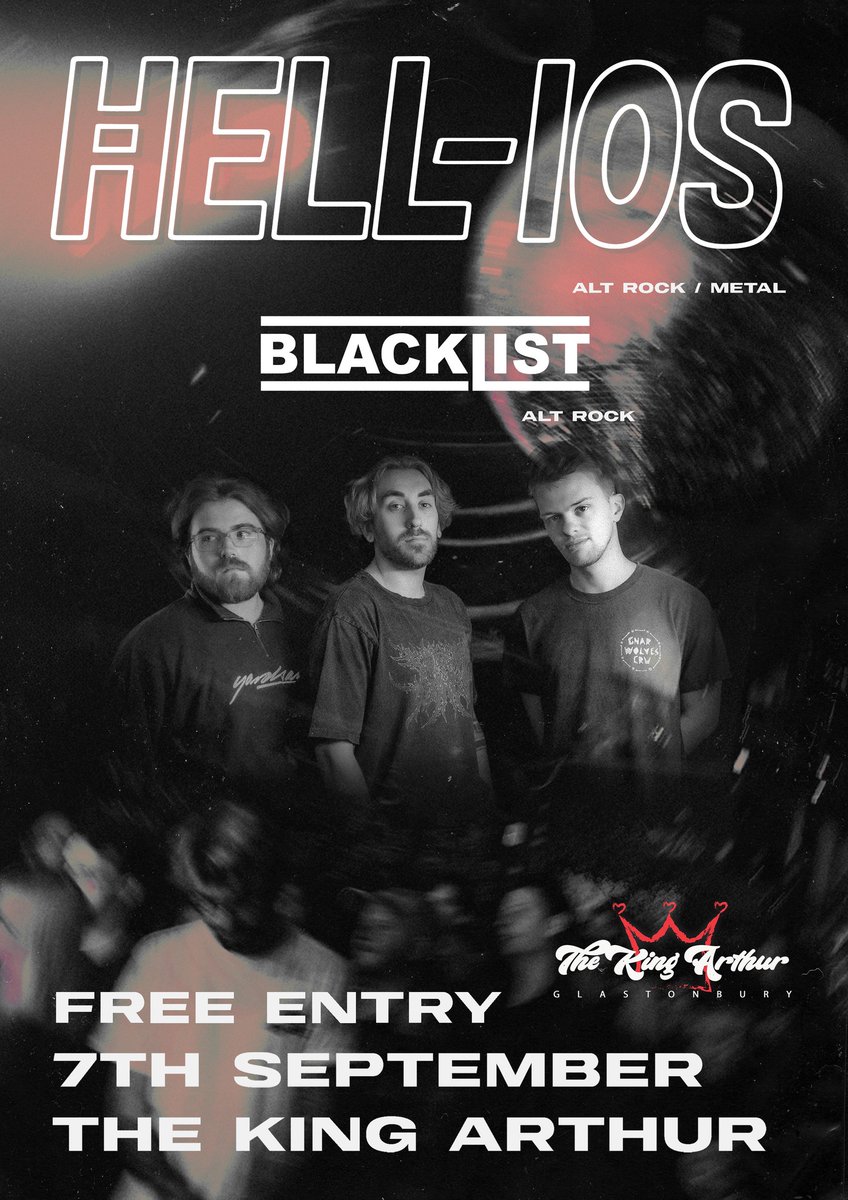 Surprise! We’ll be playing at The King Arthur in Glastonbury on September 7th supporting our friends Hell-ios...

FREE ENTRY!