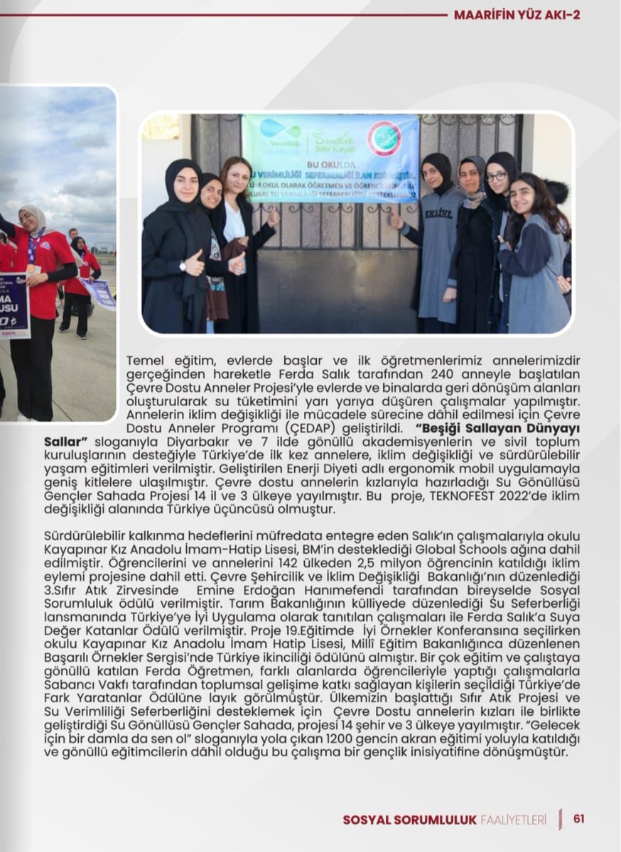 RUluyat's tweet photo. Gaziantep'ten öğrencilerimizle  katıldığımız Su Gönüllüsü Gençler Sahada  projesi Maarifin Yüz Akı dergisinde yer aldı.Tüm okullarımızı suverimliliği seferberliğine davet ediyoruz. ⁦⁦@ibrahimyumakli⁩ @Yusuf__Tekin⁩ ⁦@FatmaSahin⁩ ⁦⁦@Cgnde⁩ https://t.co/DXxVvgb2Nw