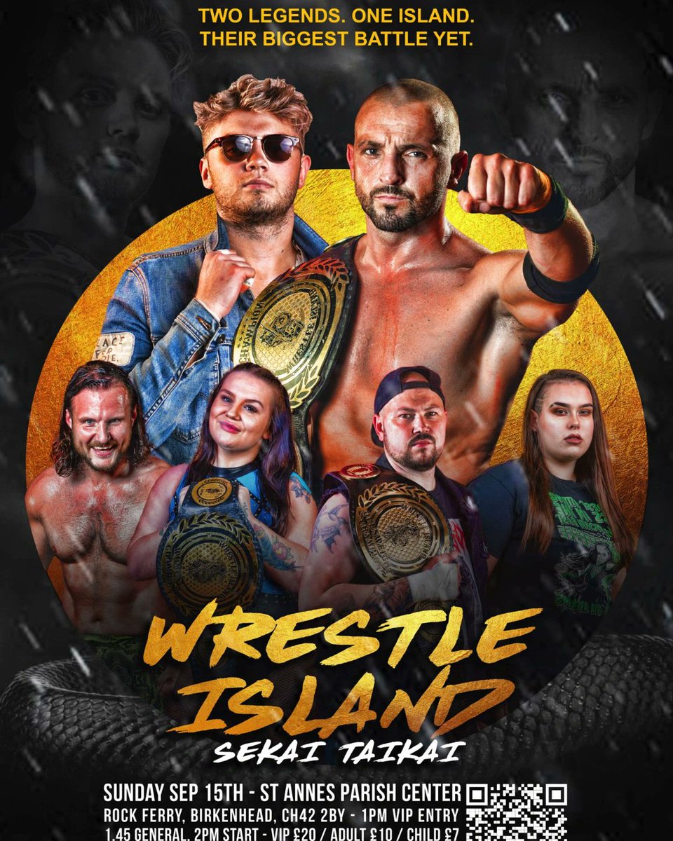 WRSTLEIsland's tweet photo. Set 15th 🏝️🔥
St Anne's Rock Ferry ⛪
Sekai Taika 🥋
https://t.co/iSzLqPy4k3 🎟️
3 Matches made 🔥 5 to come 💥
VIPs....sold out
General ... Adult £10/ Child £7/ Family £25
Affordable Wrestling suitable for all without compromising quality 🔥
#Rematch #AllValley #Titans #WI https://t.co/ZIkNTqYoLS
