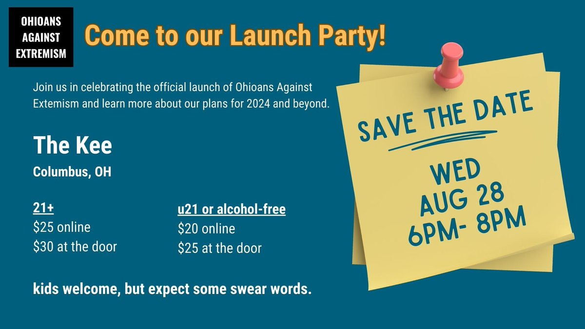 NoExtremismOhio's tweet photo. Launch party next week -- don't miss it:
https://t.co/pCgcr17Rm6

#OhioansAgainstExtremism https://t.co/cdBaUgLxTM