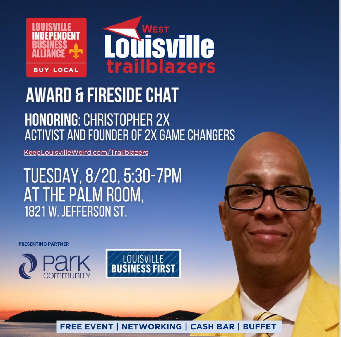 Nate Morris (@natemorris) on Twitter photo Looking forward to celebrating Christopher 2X, Founder of <a href="/2xGameChangers/">2X Game Changers</a>, tonight as a West Louisville Trailblazer. Thank you to <a href="/weirdlouisville/">Weird Louisville</a> for recognizing my dear friend! #2XGameChangers #Christopher2X #WestLouisville Looking forward to celebrating Christopher 2X, Founder of <a href="/2xGameChangers/">2X Game Changers</a>, tonight as a West Louisville Trailblazer. Thank you to <a href="/weirdlouisville/">Weird Louisville</a> for recognizing my dear friend! #2XGameChangers #Christopher2X #WestLouisville