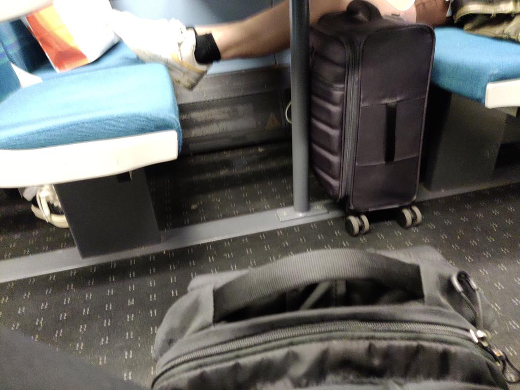 It's a constant source of sadness to me that the 8.39pm train users will not be shamed by the 5.39-7.39pm commuters got their use of space. I bet she's going to Cambridge too - and is therefore in the wrong carriage 😸