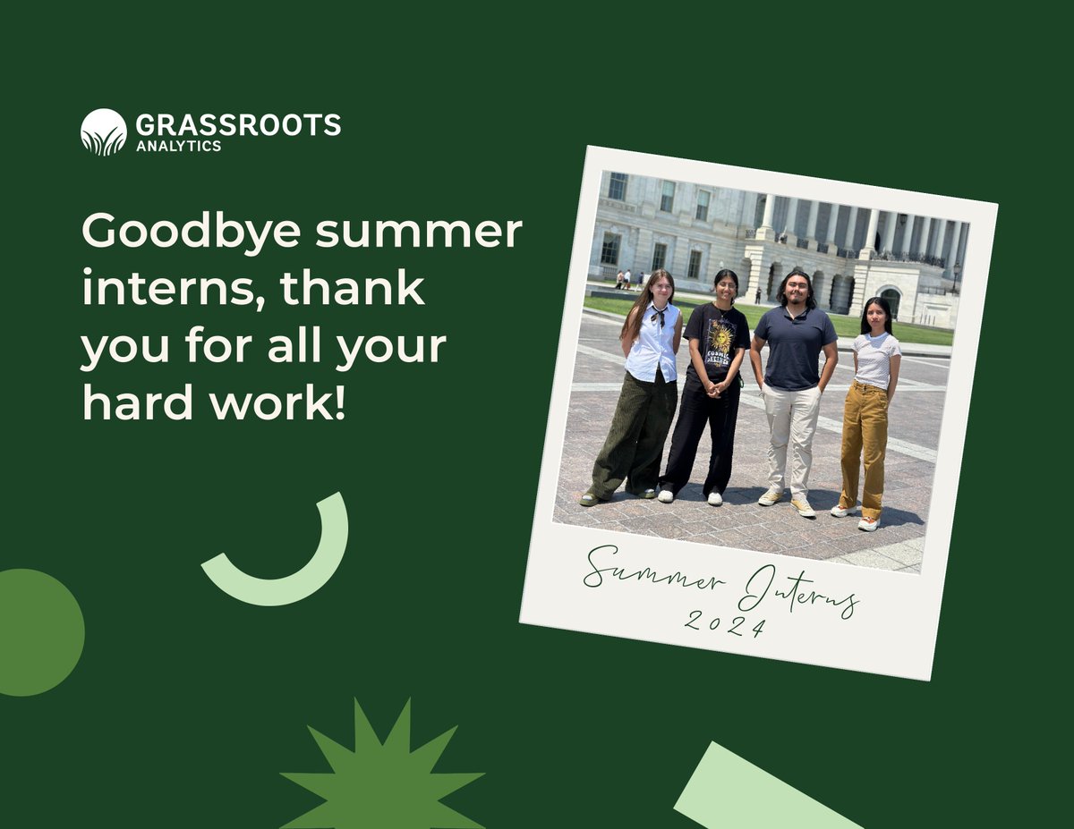 Grassroots Analytics (@grassroots_data) on Twitter photo Thank you, interns, for all your work at GA this summer! We can't wait to see what you accomplish next. ✨ Are you interested in a job or internship at GA? Check out current openings on our website today! Thank you, interns, for all your work at GA this summer! We can't wait to see what you accomplish next. ✨ Are you interested in a job or internship at GA? Check out current openings on our website today!