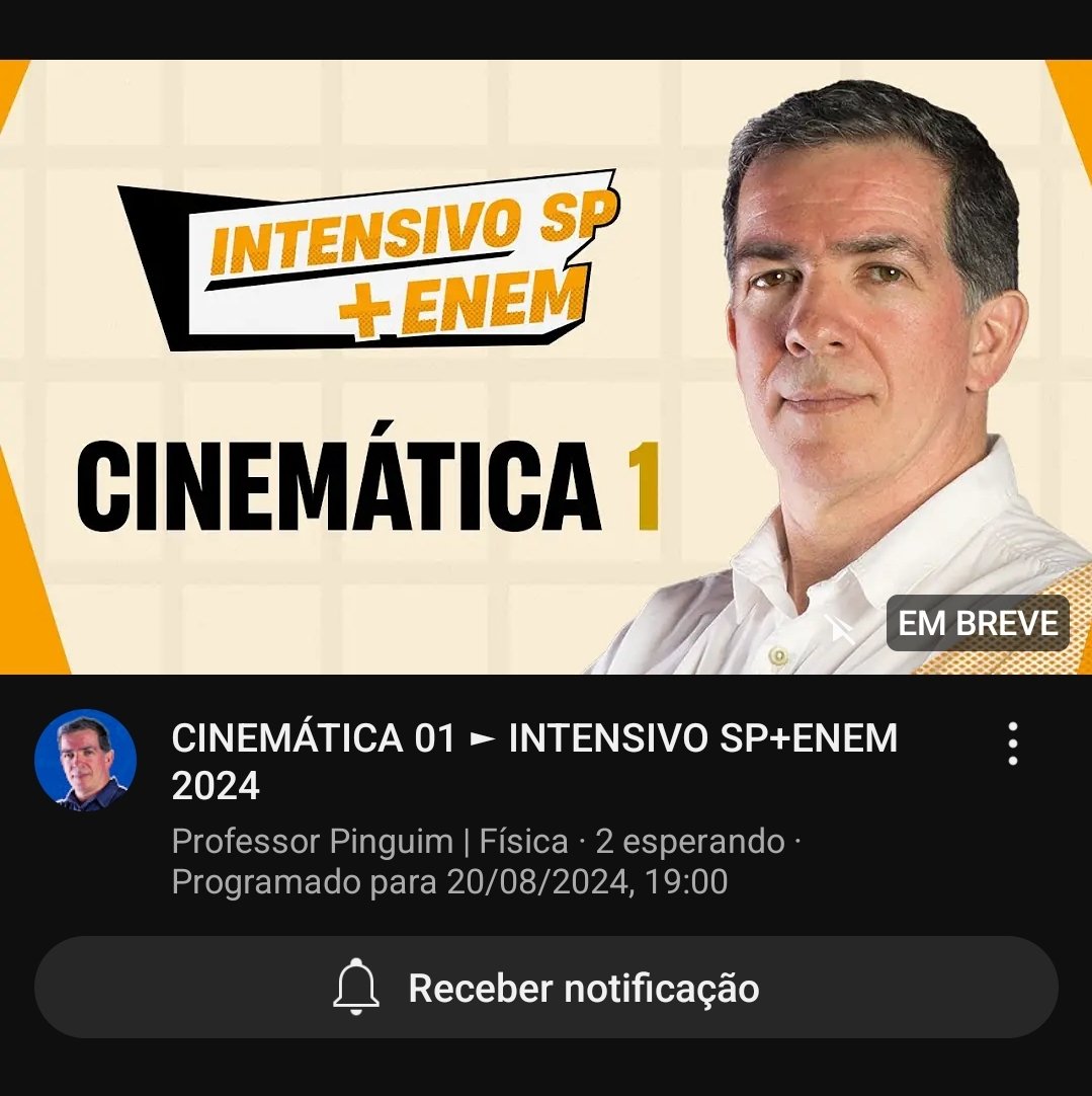 medtthay's tweet image. 🚨🚨🚨🚨ATENÇÃO 

O pinguim vai fazer uma série de lives intensivo de física para o ENEM.

Hoje tem cinemática.