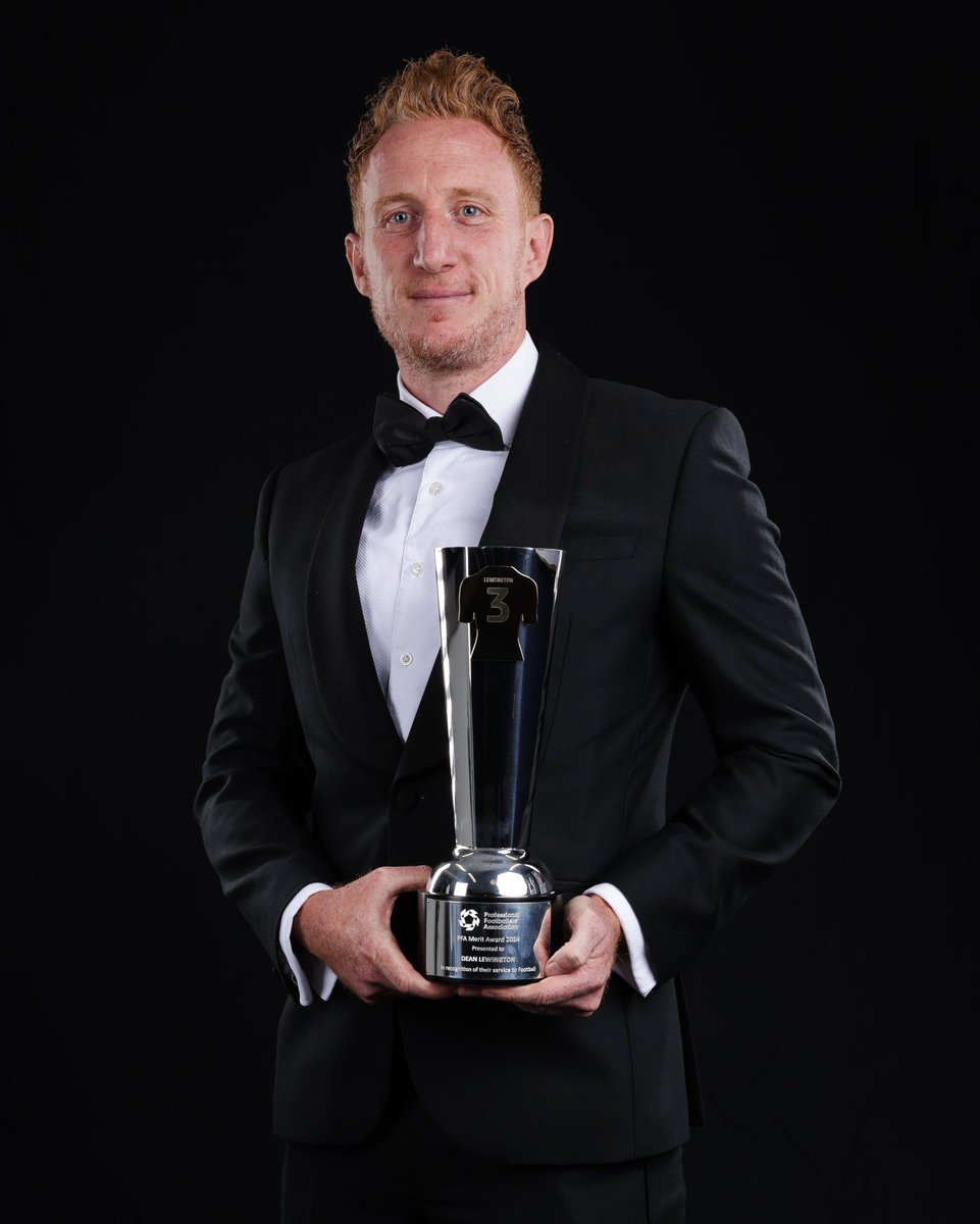 PFA's tweet image. Dean Lewington honoured with a PFA Merit Award. #PFAawards