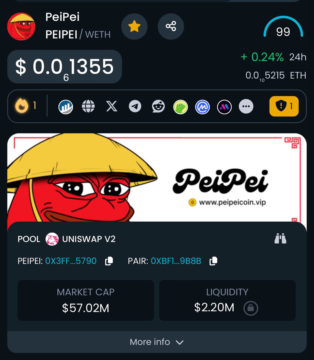 Wumetax's tweet photo. $PEIPEI trending number 1 on @DEXToolsApp 

Spotlight on us. WE ARE A SUPERSTAR🙌🤪

🐸🇨🇳💎🫡🫡 https://t.co/6fPqR27qRW