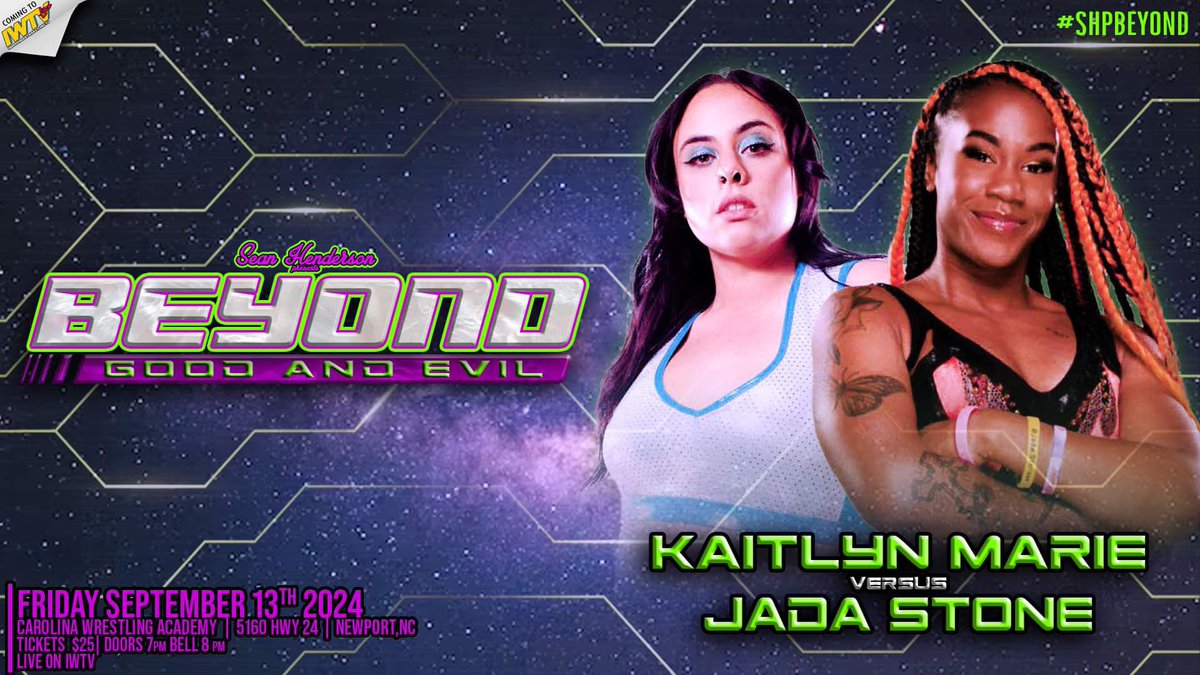 SHP Beyond Good &amp; Evil on Friday September 13th in Newport NC!

Corino/Henderson
Lloyd/Hill
Dillinger/Ray
&amp; Much More TBA!

Tickets $25

Doors @ 7pm Bell @ 8pm

Friday September 13th
Carolina Wrestling Academy 
5160 Hwy 24
Newport NC

LIVE ON IWTV