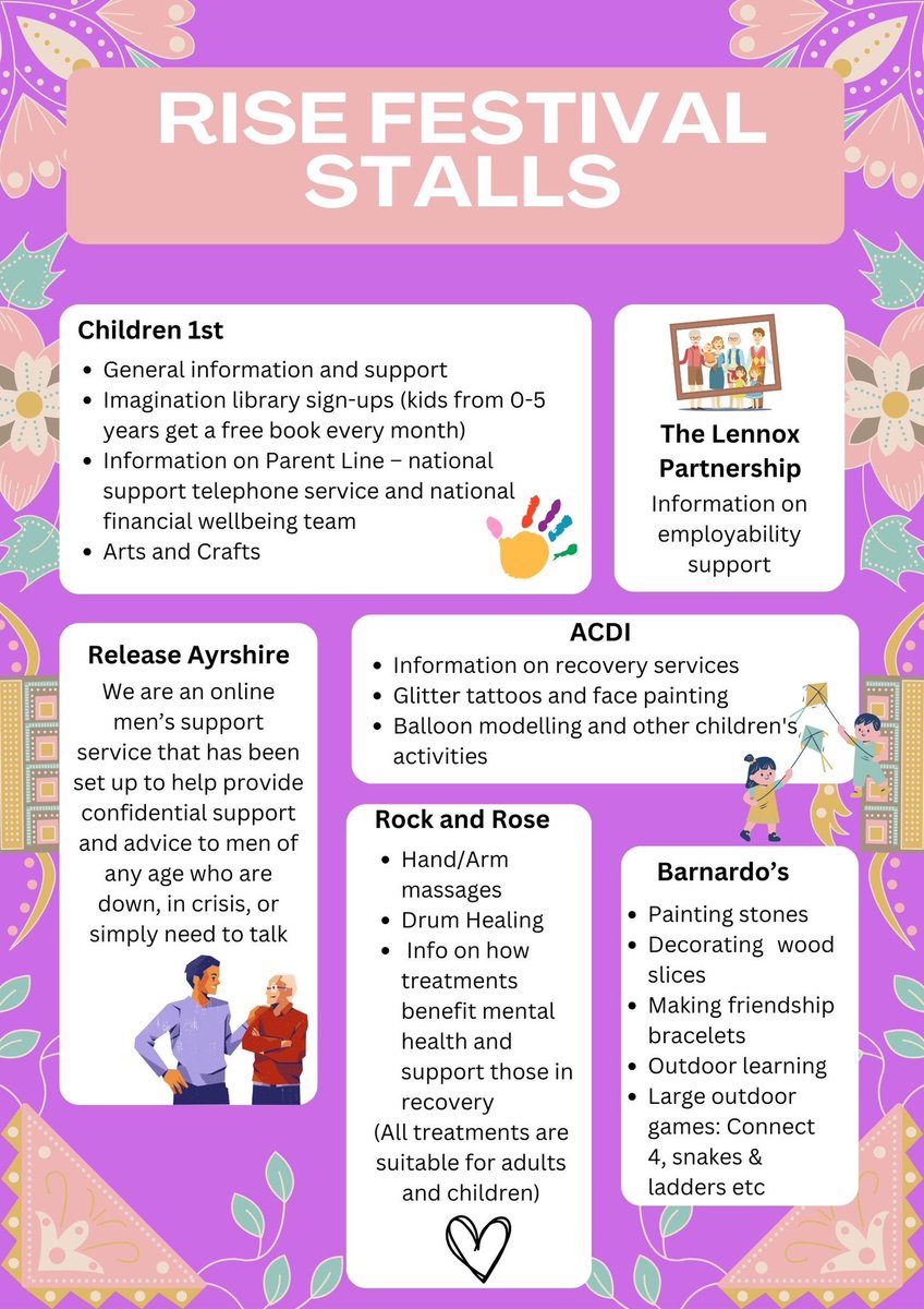 A glimpse at some of the activities that will be available at the RISE Festival next month🥳

There will be lots of free fun available for everyone of all ages, we hope to see you there🙌🏻

More information to follow!