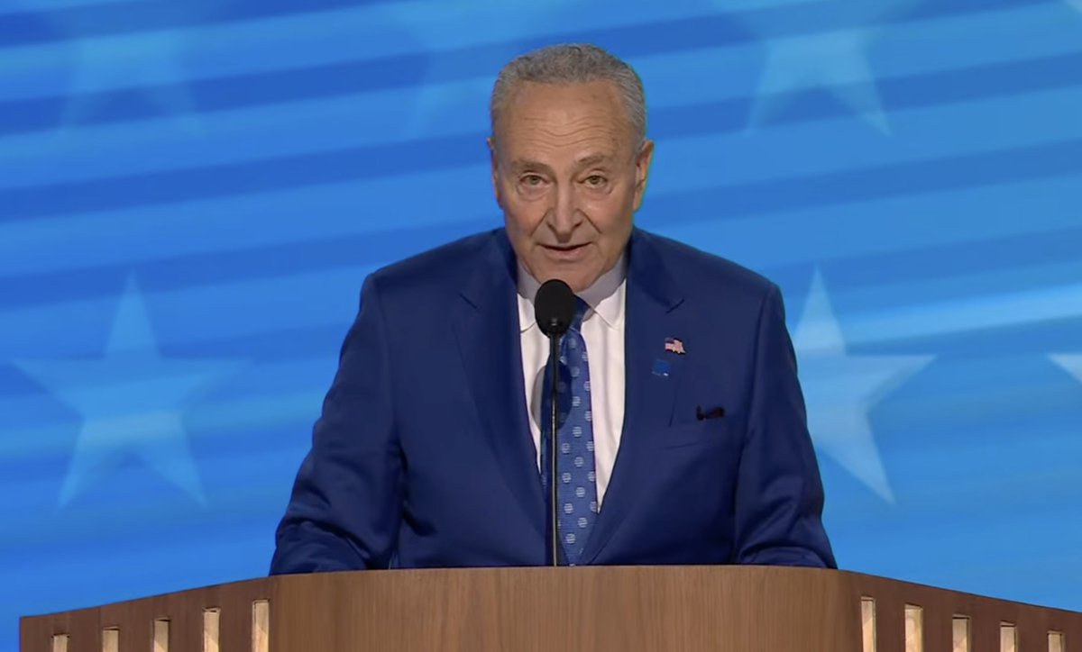 Schumer, describing himself as the highest-ranking Jewish elected official in American history, says:

"I am wearing this blue square to stand up to antisemitism, to stand up for all hate."