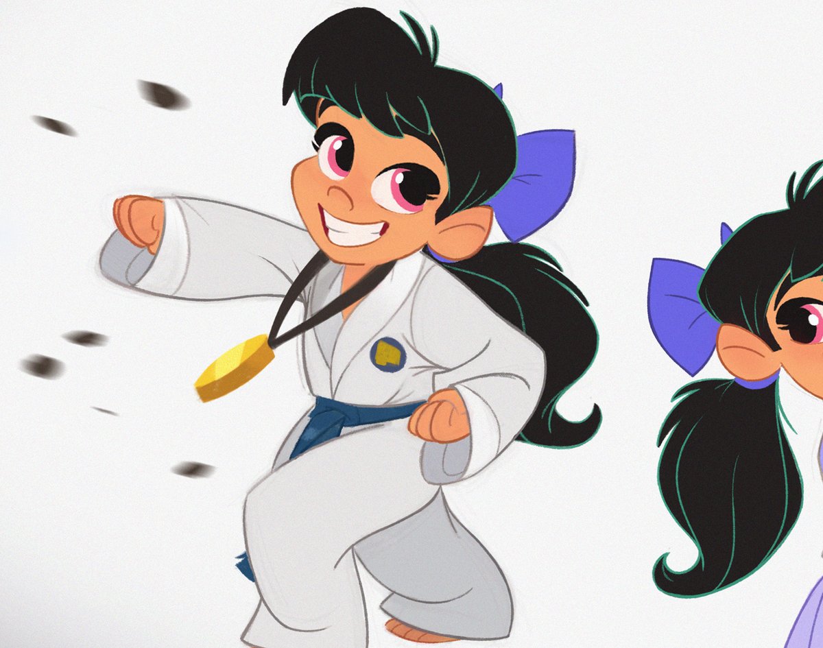 ValenPalArt's tweet photo. Sarah Sullivan, Andie's adorable and over achieving little cousin. Part of a lineup models from #bad2 when she brags about her competition trophies. Glad to remember a made a lot more of these! #modelsheet #artist #characterartist #characteranimation #visualdevelopment https://t.co/6gwkkljmYL