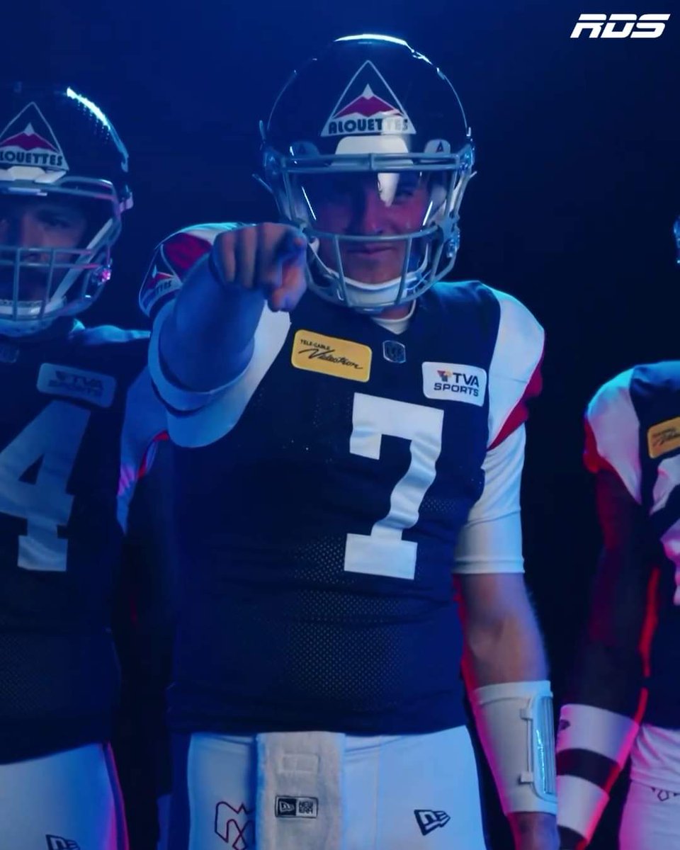 reppact's tweet photo. The @MTLAlouettes 1974 tribute uniforms are a thing of beauty! Even the uniform ads have been given the retro treatment. #CFL #Alouettes https://t.co/0bQDqS4kiy