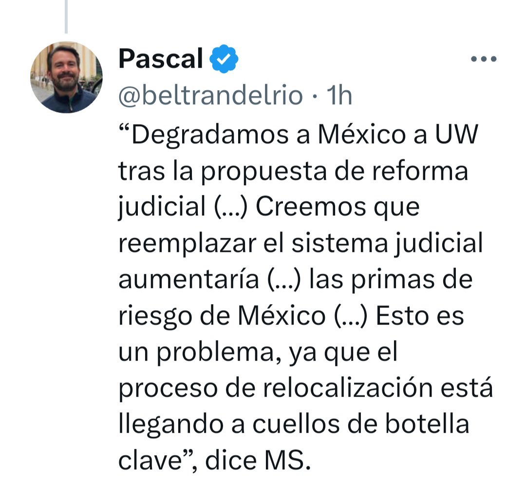 DorisGomora's tweet image. #Efectos económicos e internacionales de #ReformaAlPoderJudicial en #Mexico desde ahora.
MS=Morgan Stanley