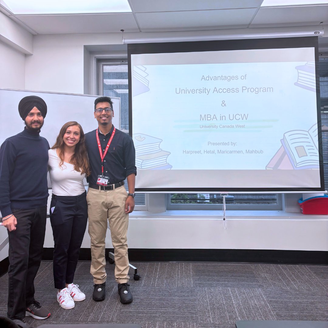 ucanwest's tweet photo. From UAP to MBA: Students Supporting Students
Today, our students who started their journey through the University Access Program share their top tips with our students on excelling in the MBA program.
#UniversityCanadaWest #StudyAtUCW #MyUCW #Vancouver #GoWest https://t.co/tjBCfqsriz