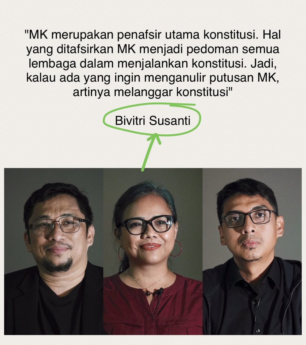 Dulu di pilpres kita dipaksa menerima hasil keputusan MK meloloskan Gibran, atas nama konstitusi semua rakyat harus menerima, lah sekarang giliran keputusan MK yang merugikan kepentingan mereka mau dianulir? Lawan dan #KawalPutusanMK!
