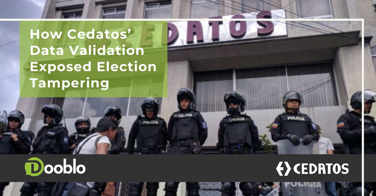 Cedatos faced false claims in Ecuador's 2017 election. SurveyToGo validated their data and uncovered the truth. “Red flags like suspicious geolocation data set our investigation into motion,” said Cordova. Case study: dooblo.net/dooblo-survey-… #DataSecurity #Polling #SurveyToGo