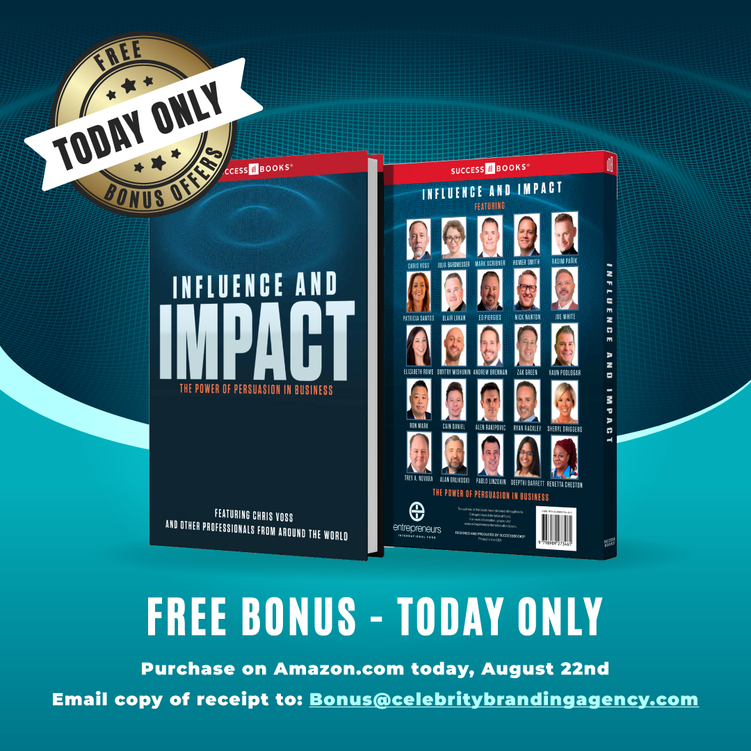 Celebrate with Us Influence and Impact Launches on Amazon.com Today!
With Chris Voss <a href="/fbinegotiator/">Christopher Voss</a>, the expert negotiator, leading the charge, and contributions from top entrepreneurs and professionals around the world, I'm one of the co-authors 🥰