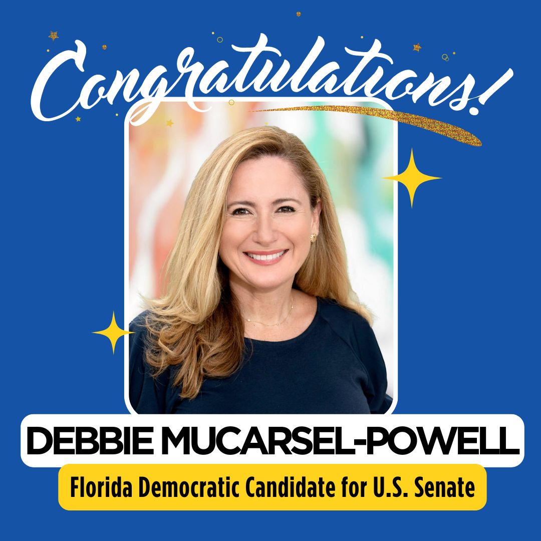 Rep. Anna V. Eskamani, PhD 🔨 (@annaforflorida) on Twitter photo Congratulations to <a href="/DebbieforFL/">Debbie Mucarsel-Powell</a> who will take on Rick Scott this November in Florida for the U.S. Senate! Congratulations to <a href="/DebbieforFL/">Debbie Mucarsel-Powell</a> who will take on Rick Scott this November in Florida for the U.S. Senate!