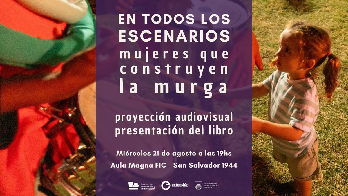 Mañana 21 de agosto invitamos a la presentación del Audiovisual: En todos los escenarios mujeres que construyen la Murga.
Trabajo de investigación de la Facultad de Informacion y Comunicación al cual fuimos invitados a participar