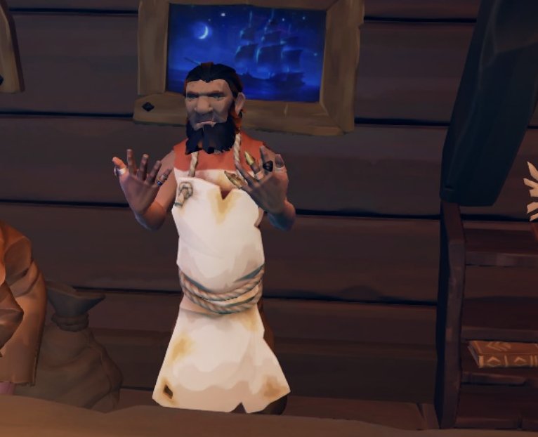 DSluggins's tweet photo. Do you know which costumes in SoT allow for your rings to show?

The chef's costume from Monkey Island is the only one I am aware of that allows for rings! Also, the costume has orange stripes in the Tall Tale but blue stripes on adventure mode! 

#SoT #LittleNed #PirateScience https://t.co/ihEgsIKbVF