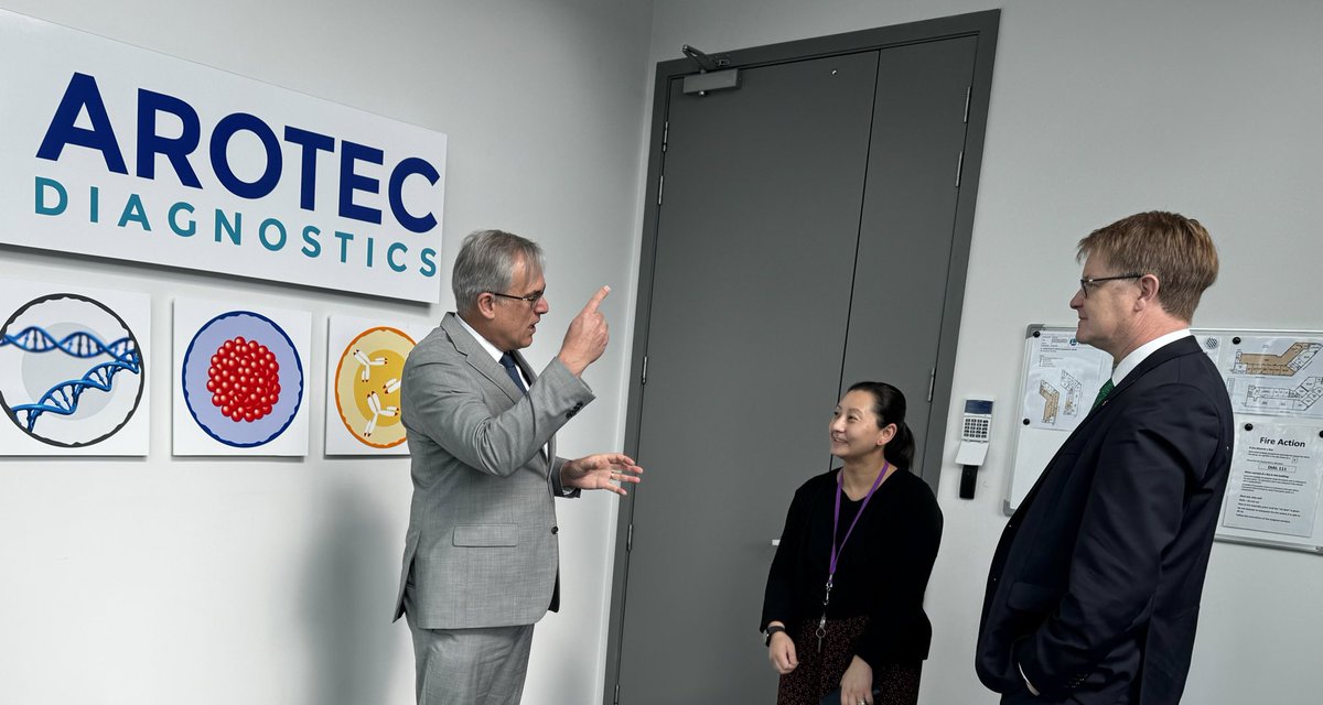 Visited AROTEC Diagnostics, a European-owned leader in protein purification technology. 

Impressive to see their contributions to biotechnology benefiting both 🇪🇺 and 🇳🇿. 

#EUinNZ #TeamEurope #Biotechnology #HealthcareInnovation