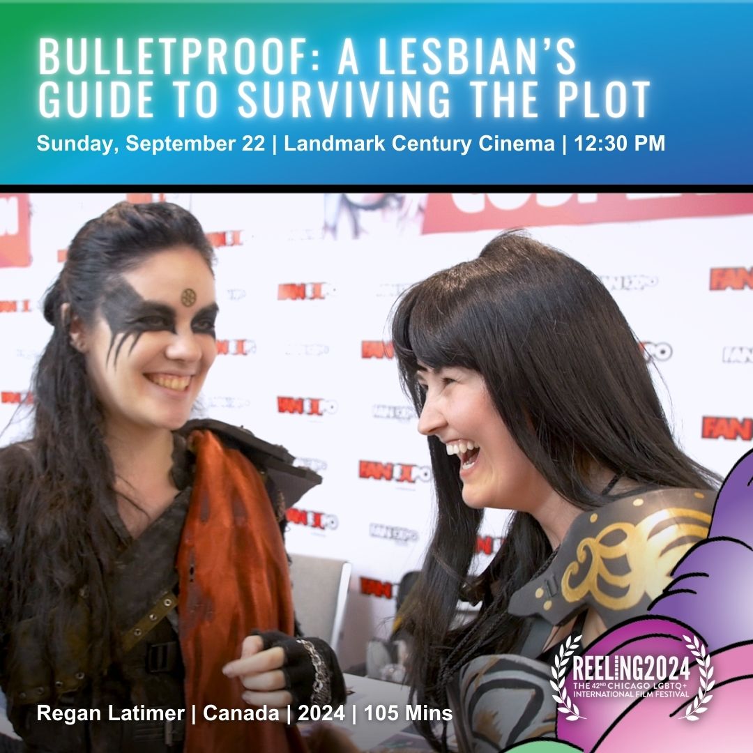 ReelingFilmFest's tweet photo. At #ReelingFilmFest next month, nine incredible documentary features will join our program, and you'll want to make space in your festival plans for each adn every one. They are: 
📽️ ANY OTHER WAY: THE JACKIE SHANE STORY
📽️ BULLETPROOF: A LESBIAN’S GUIDE TO SURVIVING THE PLOT https://t.co/qYHimA2G7c