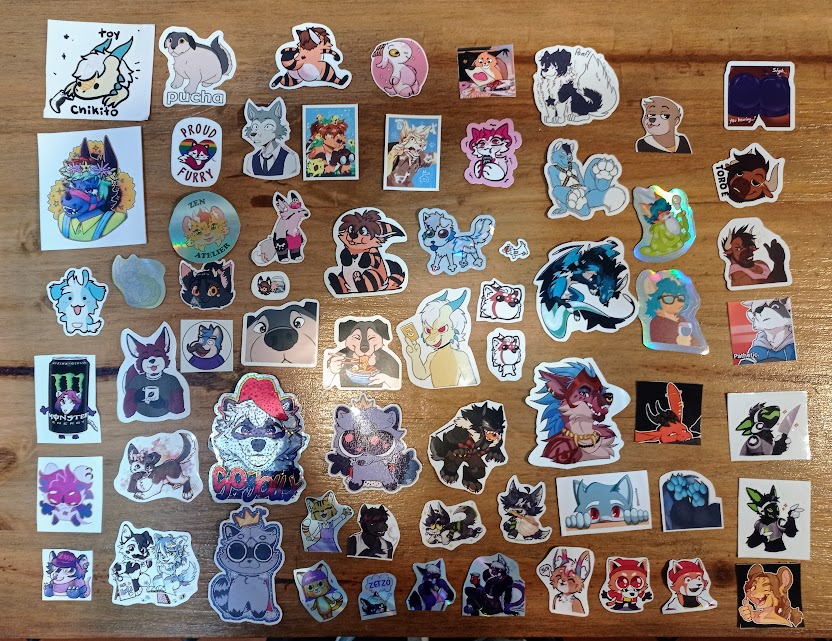 MapachaCremita's tweet photo. Loot de stickers de personas hermosas que me encontré en ARFF 2024 💜💜💜
Muchas gracias por todo el amor y la magia de estos 3 días. La pasé increíble, verdaderamente fue un finde para el recuerdo! https://t.co/75hTPV0Hn2