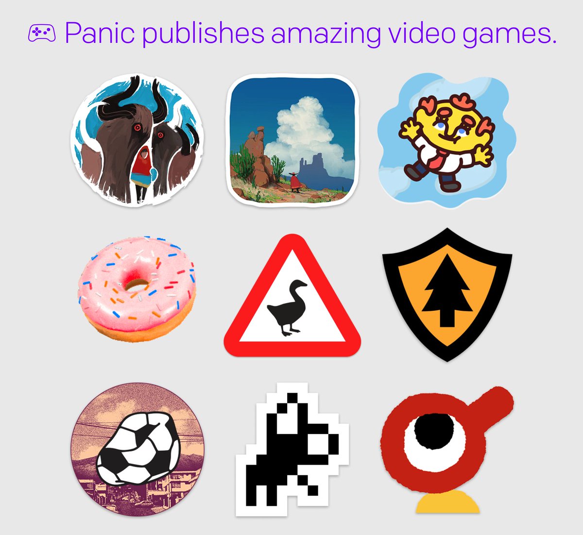 Okay fine two tweets this week.

I'm really proud of the work we've been doing <a href="/panic/">Panic</a> recently.

We announced herdling.game today, and launched both arco.game + thankgoodness.game in the past few weeks.

Great games, lovely devs, it's been a blast!