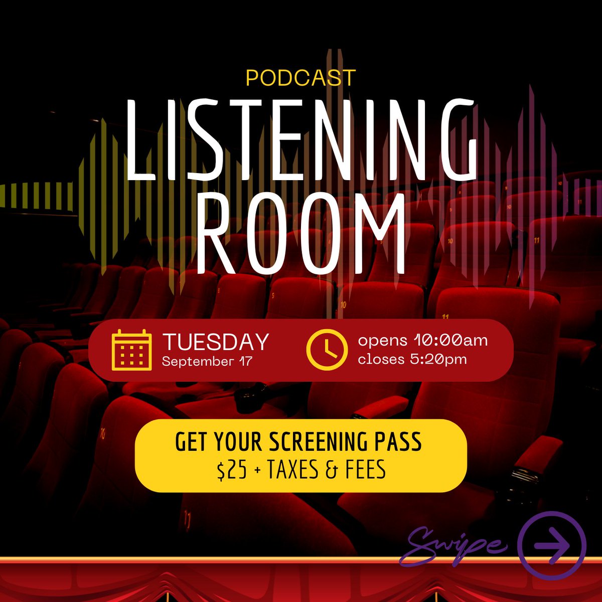 TOWebFest's tweet image. CORRECTED SCHEDULE: Listening/Screening Room Schedule for podcasts (September 17th).

Get a Screening Pass for $25 (plus taxes &amp;amp; fees)!
3common.com/towf11

#webfest #towebfest #Toronto #webseries #shortform #screenings #towf11 #screeningroom #q&amp;amp;a #podcasts
