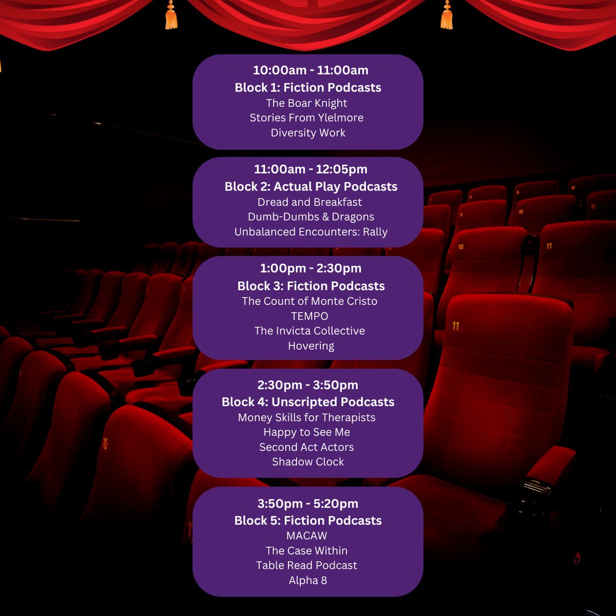 TOWebFest's tweet image. CORRECTED SCHEDULE: Listening/Screening Room Schedule for podcasts (September 17th).

Get a Screening Pass for $25 (plus taxes &amp;amp; fees)!
3common.com/towf11

#webfest #towebfest #Toronto #webseries #shortform #screenings #towf11 #screeningroom #q&amp;amp;a #podcasts