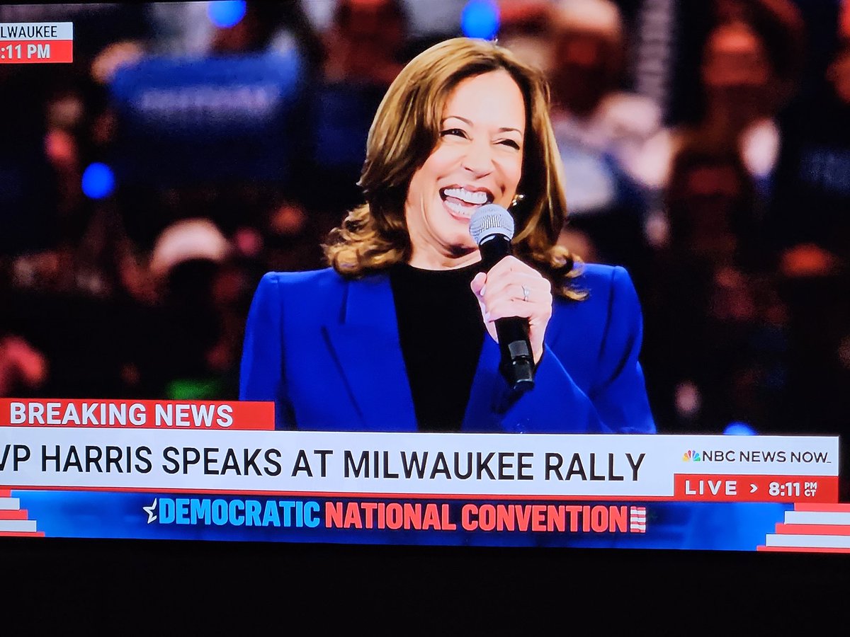 Courtney Gousman (@cgousman) on Twitter photo It's official-- <a href="/KamalaHarris/">Kamala Harris</a> is the Democratic nominee for president after the roll-call was completed at the #DNC2024CHICAGO. She accepted the nomination live from a rally in Milwaukee. It's official-- <a href="/KamalaHarris/">Kamala Harris</a> is the Democratic nominee for president after the roll-call was completed at the #DNC2024CHICAGO. She accepted the nomination live from a rally in Milwaukee.