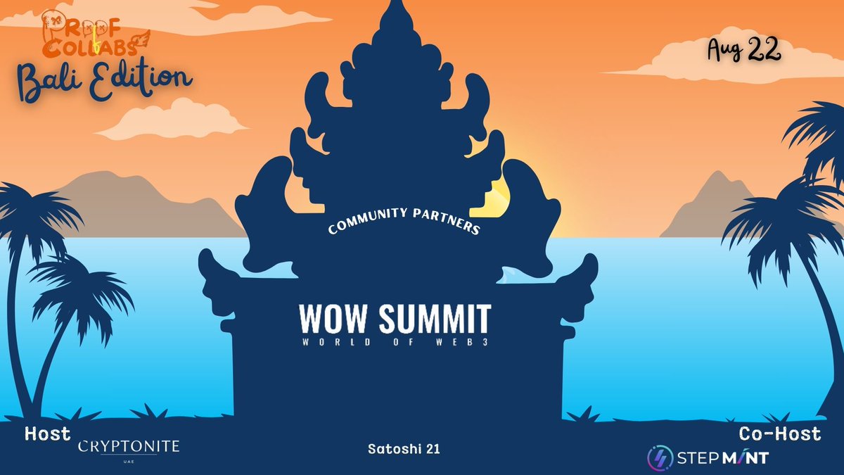 Proofofcollabs_'s tweet photo. Thrilled to have @WOWsummitWorld on board as a community partner for #ProofofCollabs Bali Edition. Together, we'll explore the latest trends and innovations in web3, blockchain, and crypto. Mark your calendars for this exciting event!
Link- https://t.co/1EQNSfj3RL
#wowsummit https://t.co/4hXtQMGZrp