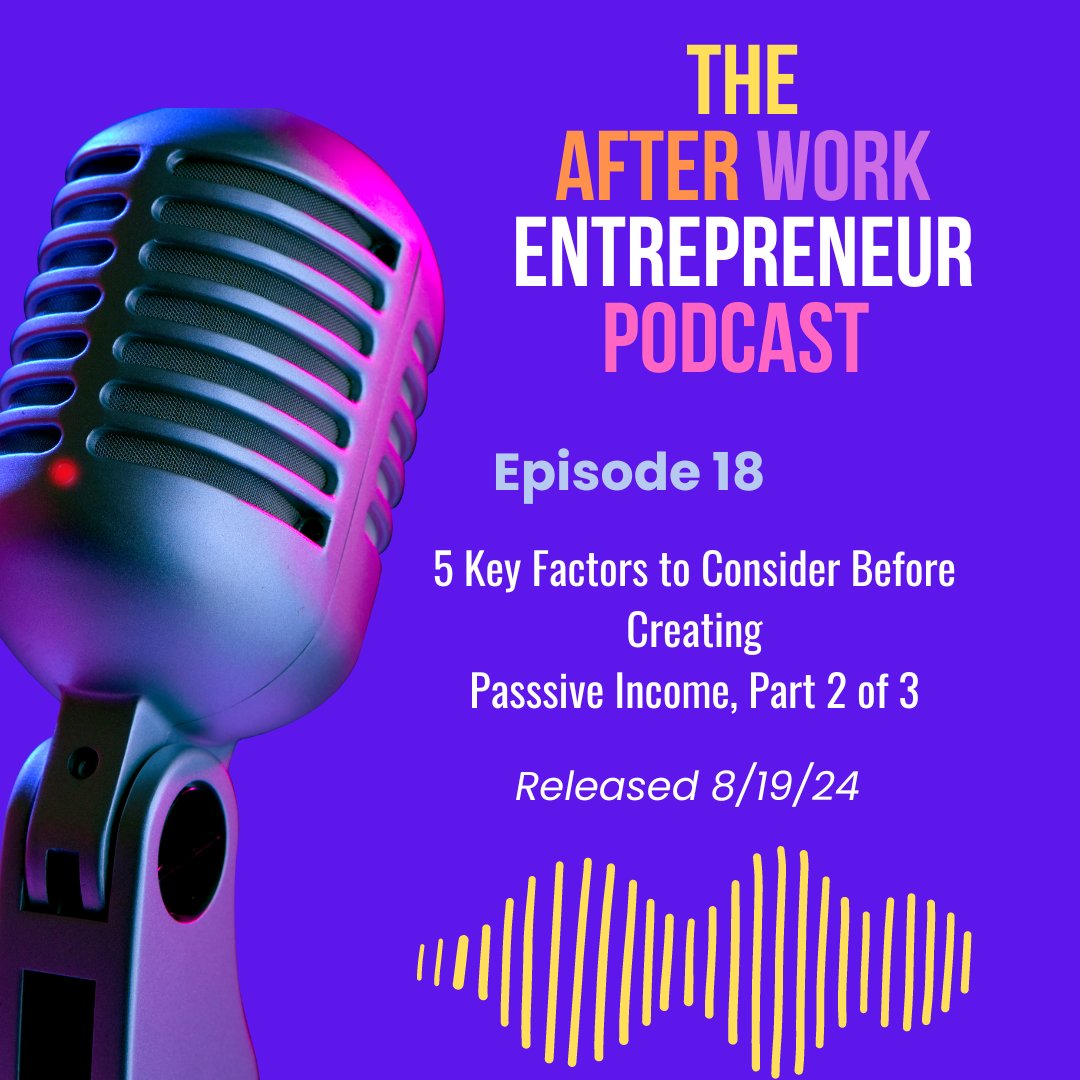 If you want to create passive income, listen to 5 of 10 key factors to consider before creating passive income.
Listen: pod.co/the-after-work…
1. Alignment with your Expertise - Be the Expert!
2. Market Demand - Is there one for your offer? and more...