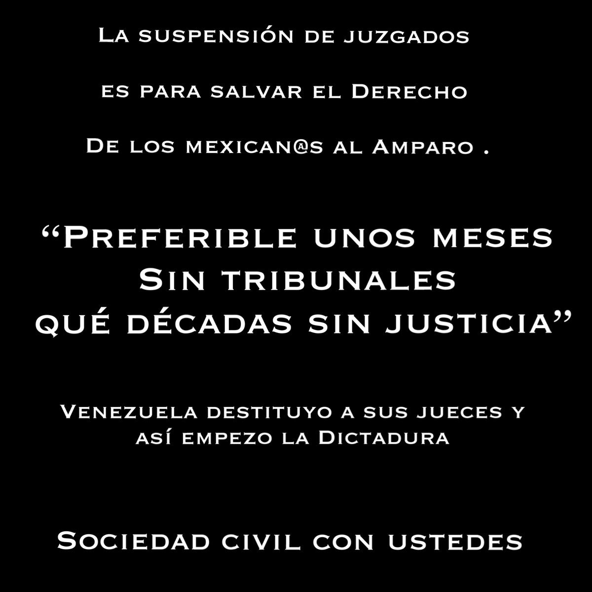Alza la mano 🤚 si estás a favor del paro en el #PoderJudicialDeLaFederación,
para evitar que en #México se instale una dictadura.

Gracias por la correción. 

Aquí todxs cuentan .